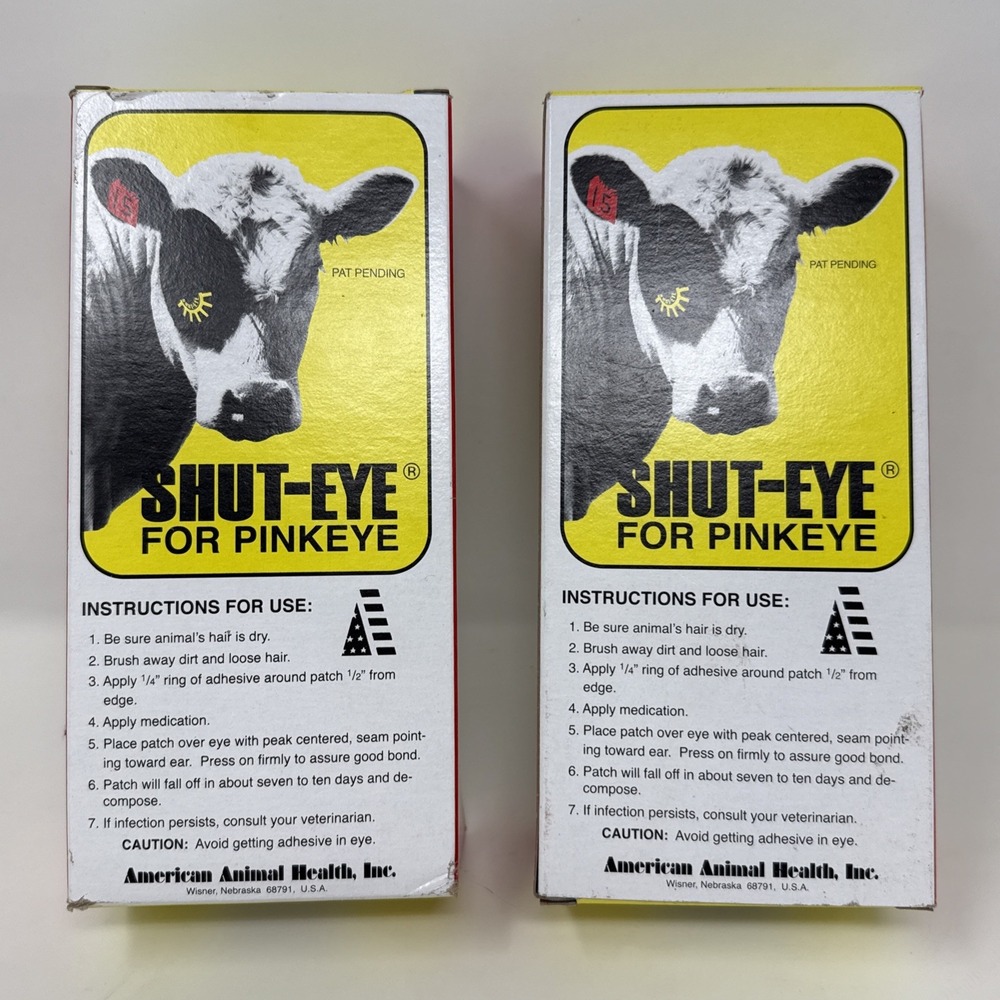 Shut-Eye For Pinkeye Protective Eye Patch for Cattle - Calf Size 2pk